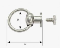 Sedlářský knoflík s kroužkem 12mm