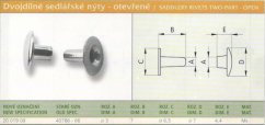 Dvojdílný nýt sedlářský (40786-66) 3x7 mm lesklý