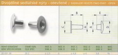 Dutý nýt (20Z) 2,5x6 mm Stará mosaz 
