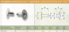 Dvoudílný nýt sedlářský (66) 3x7 mm Hnědý 