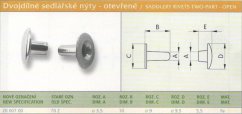 Dvoudílný nýt sedlářský otevřený (70 Z) 3,5x10 mm Černý 