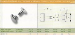 Dvoudílný sedlářský nýt otevřený hlavička (40886) + nýt (20078) 3,15x8 mm Ponikl