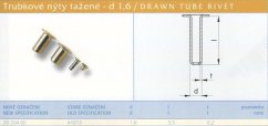 Tažený nýt kuželový 1,6x3,5 mm Lesklý