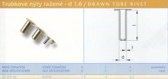 Tažený nýt kuželový 1,6x4 mm Lesklý