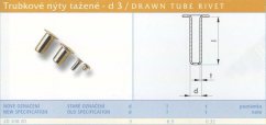 Tažený nýt kuželový 3x6,5 mm Lesklý