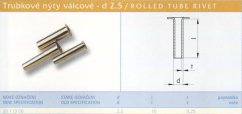 Trubkový nýt 2,5x10 mm Lesklý