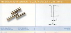 Trubkový nýt 2,5x12 mm Lesklý