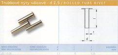 Trubkový nýt 2,5x15 mm Lesklý