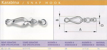 Karabina (517/110) vel. 50 Ponikl