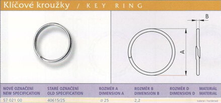 Klíčový kroužek (40615/25) vel. 25 Ponikl