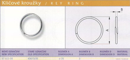 Klíčový kroužek (40615/35) vel. 35 Ponikl