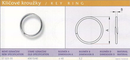 Klíčový kroužek (40615/40) vel. 40 Ponikl