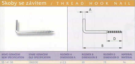 Skoba se závitem (1900/30) vel. 30 Pozink