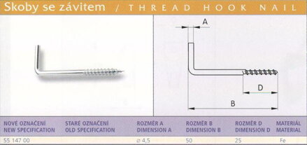 Skoba se závitem (5514/50) vel. 50 Pozink