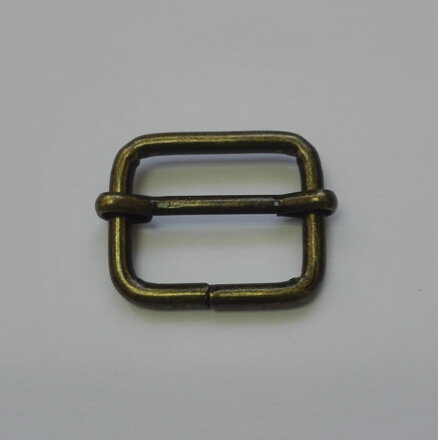 Šoupátková přezka / Průvlečná přezka / vel. 20x17x3 stará mosaz