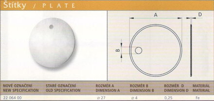 Štítek vel. 27 Surový
