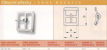 Obuvní přezka (606/18) vel. 18 Ponikl