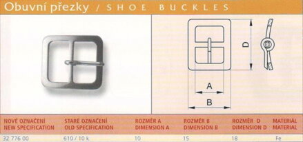 Obuvní přezka (610/10) vel. 10 Ponikl