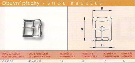 Obuvní přezka (40481/12) vel. 12 Ponikl