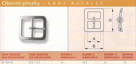 Obuvní přezka (610/14) vel. 14 Ponikl