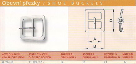 Obuvní přezka (11949/12 k) vel.12 Ponikl