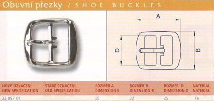 Obuvní přezka vel. 25 Stará měď
