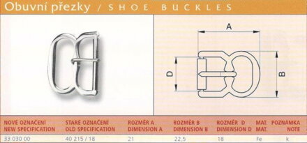 Obuvní přezka (40215/18) vel. 18 Ponikl