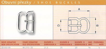 Obuvní přezka (40215/20) vel. 20 Ponikl