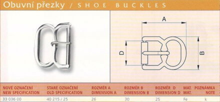 Obuvní přezka (40215/25) vel. 25 Ponikl