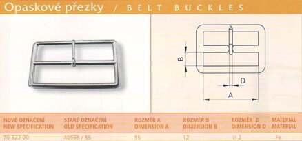 Opasková přezka (40595/55) vel. 55 Ponikl
