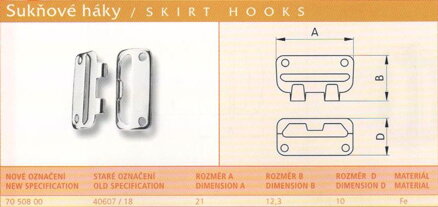 Sukňový háček (40607/18) vel. 18 ponikl