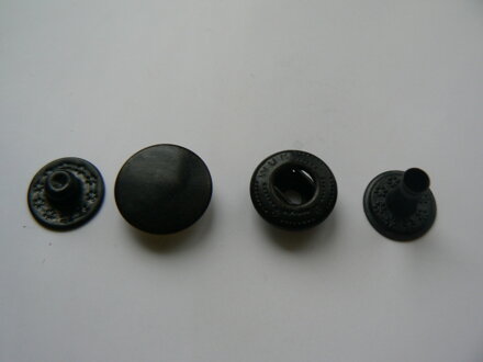 Knoflík stiskací WUK 6/15 MS/černý nikl