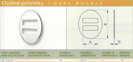 Oválná přezka /Průvlek/ Ponikl