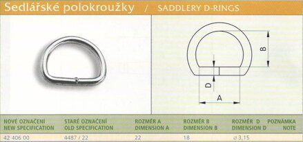 Sedlářský polokroužek nesvařovaný (4487/22) vel. 22 Ponikl
