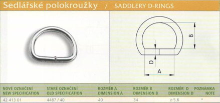 Sedlářský polokroužek svařovaný (4487/40) vel. 40 Ponikl