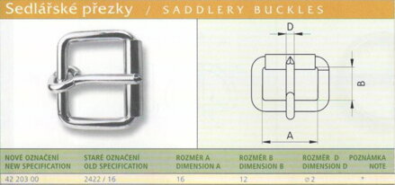 Sedlářská přezka svařovaná (2422/16) vel. 16 Ponikl