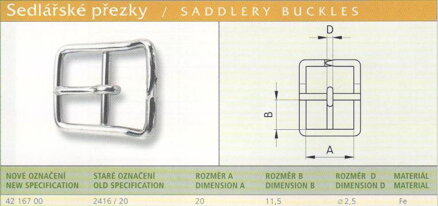 Sedlářská přezka (2416/20) vel. 20 Ponikl