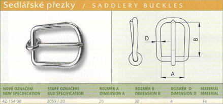 Sedlářská přezka (2059/20) vel. 20 Ponikl