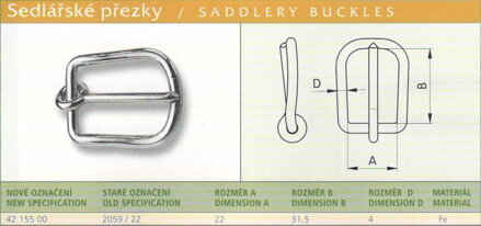 Sedlářská přezka (2059/22) vel. 22 Ponikl