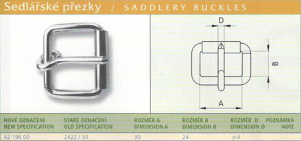 Sedlářská přezka nesvařovaná (2422/30) vel. 30 černá