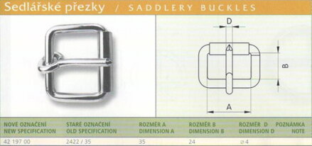 Sedlářská přezka nesvařovaná (2422/35) vel. 35 Ponikl