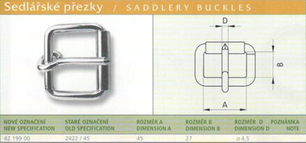 Sedlářská přezka nesvařovaná (2422/45) vel. 45 Ponikl