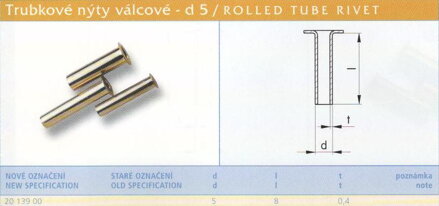 Trubkový nýt 5x8 mm Lesklý