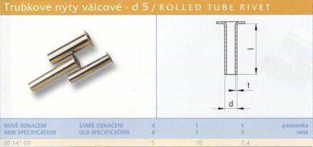 Trubkový nýt 5x10 mm Lesklý