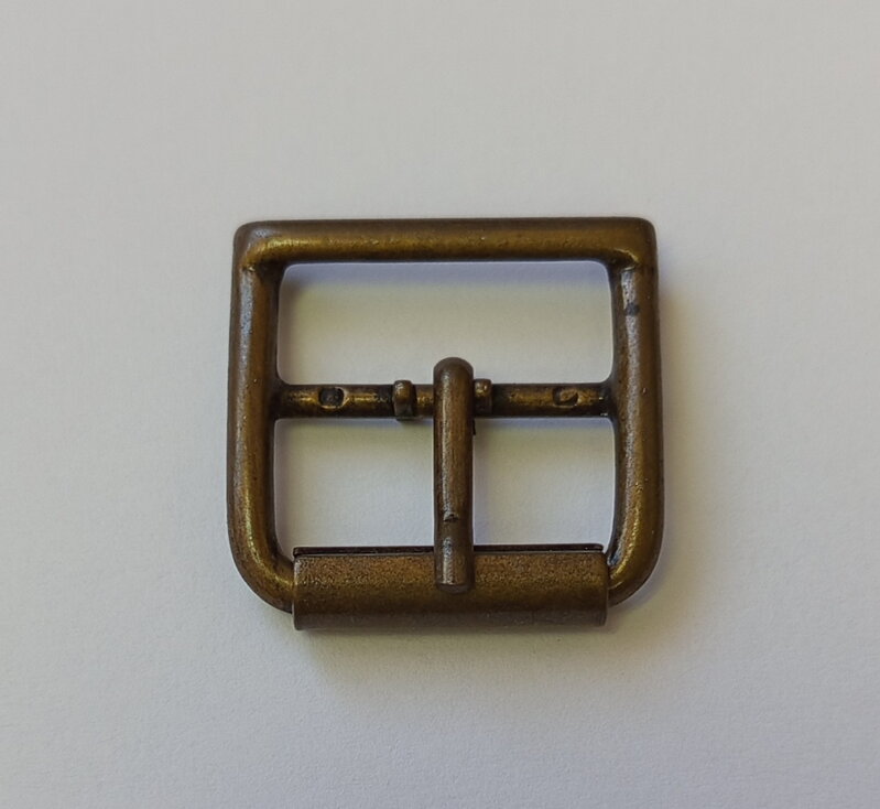 Přezka vel. 20mm litá s rolnou stará mosaz