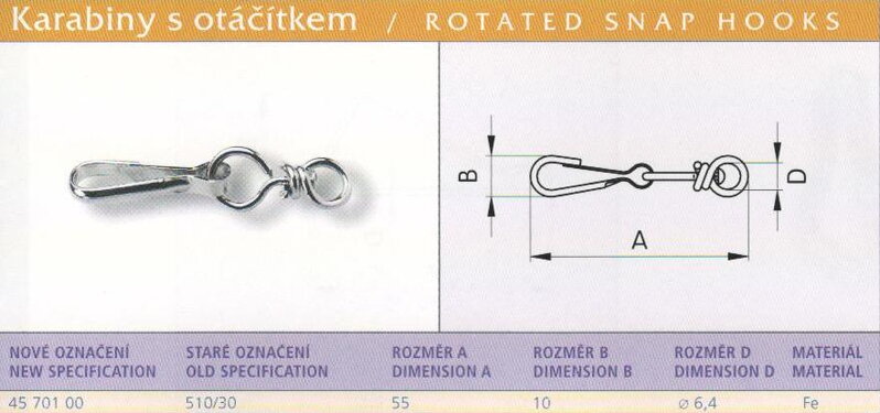 Karabinka s otáčítkem (510/30) vel. 30 Ponikl