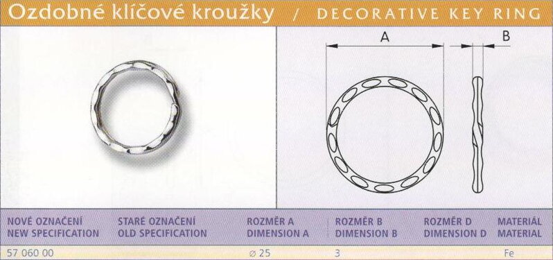 Ozdobné klíčové kroužky vel.25