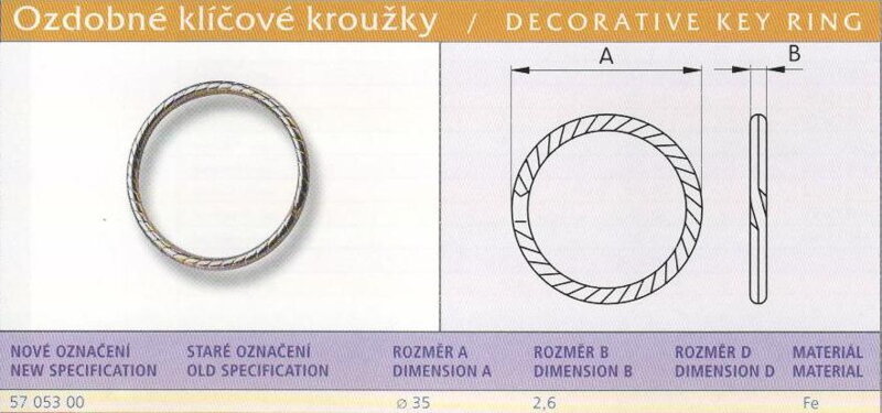 Ozdobné klíčové kroužky  vel.35