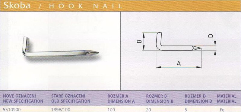 Skoba (1898/100) vel. 100 Pozink 