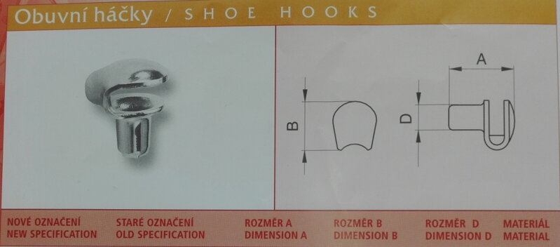 Obuvní háček (208/5) Stará mosaz